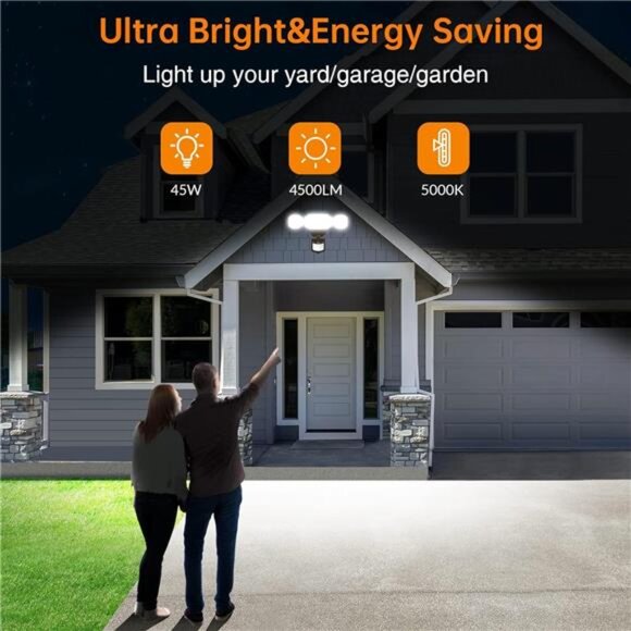 Motion Sensor Outdoor Lights, 48W 5200LM LED Security Lights, IP65 Waterproof - Picture 2 of 7